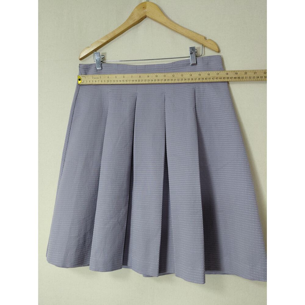 Ann Taylor Factory Purple Pleated Knee Length Stretch Skirt Women Size 12 - Picture 6 of 10